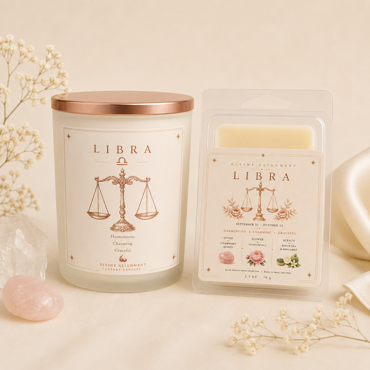Libra Candle = Wax Melt Bundle