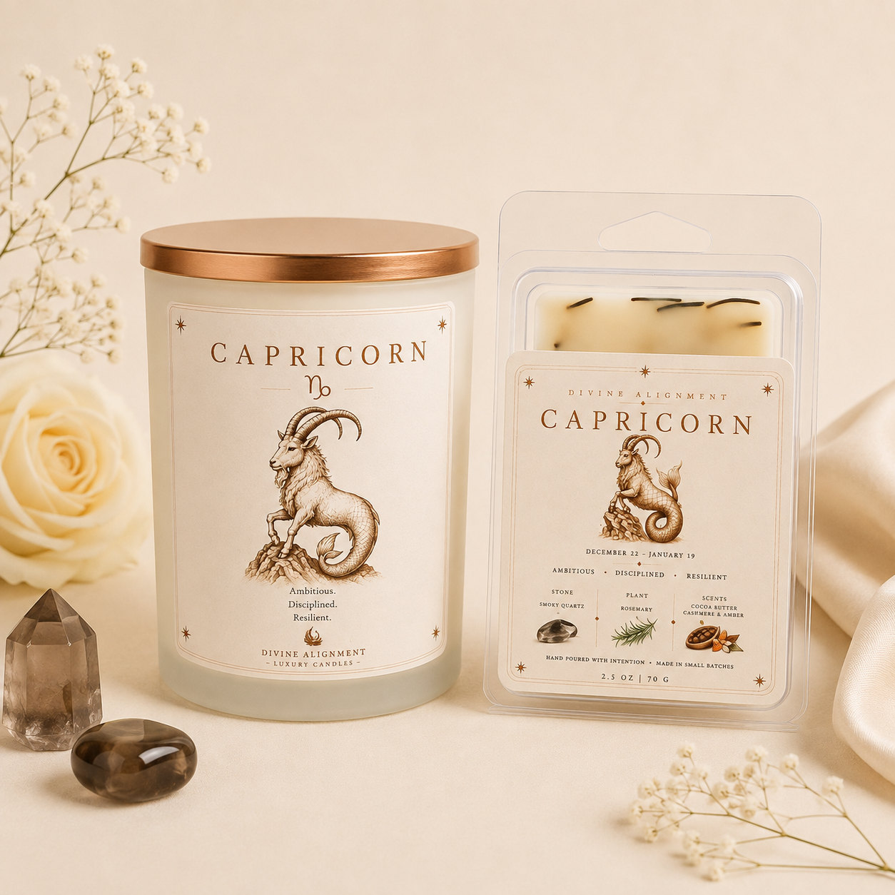 Capricorn Candle + Wax Melt Bundle