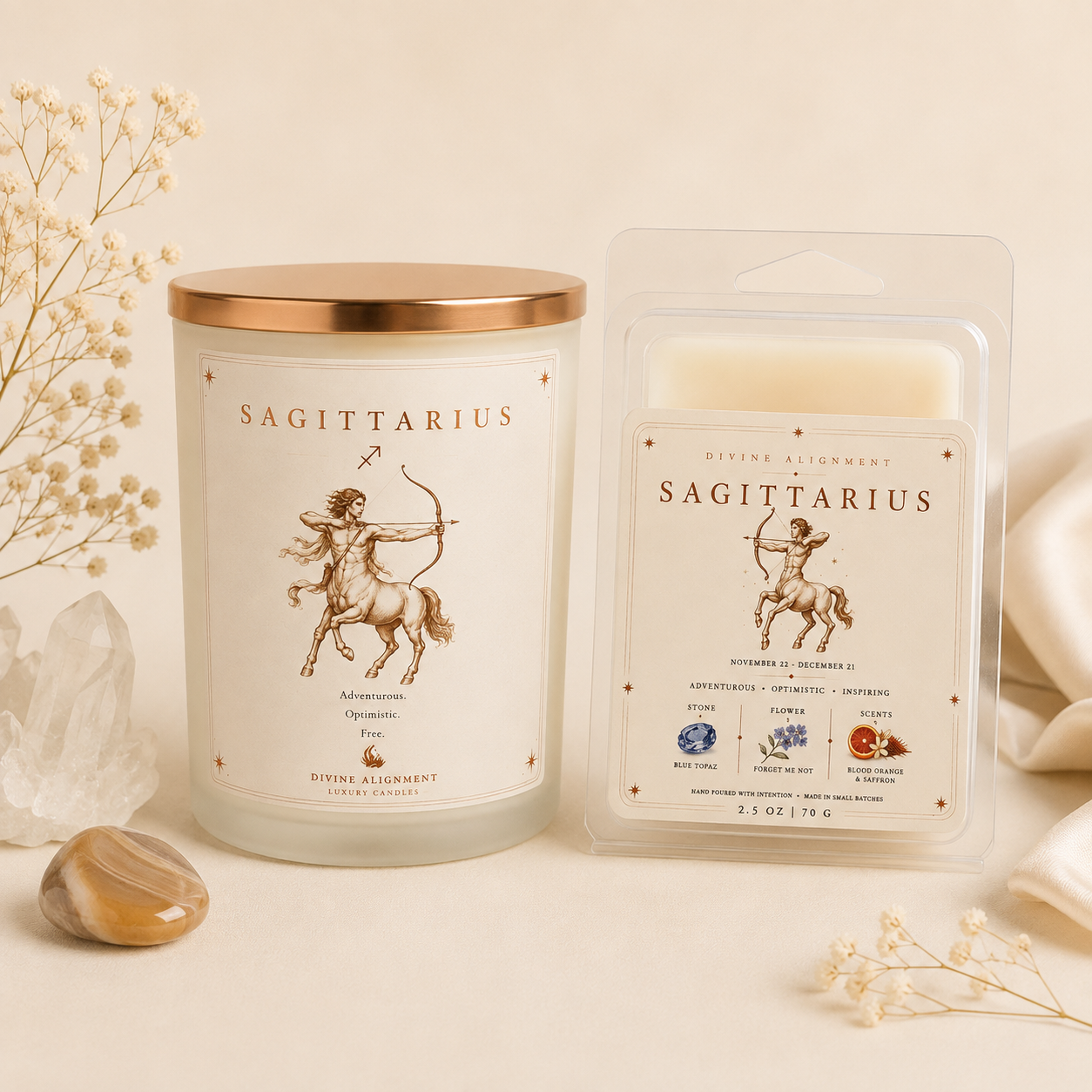 Sagittarius Candle + Wax Melt Bundle